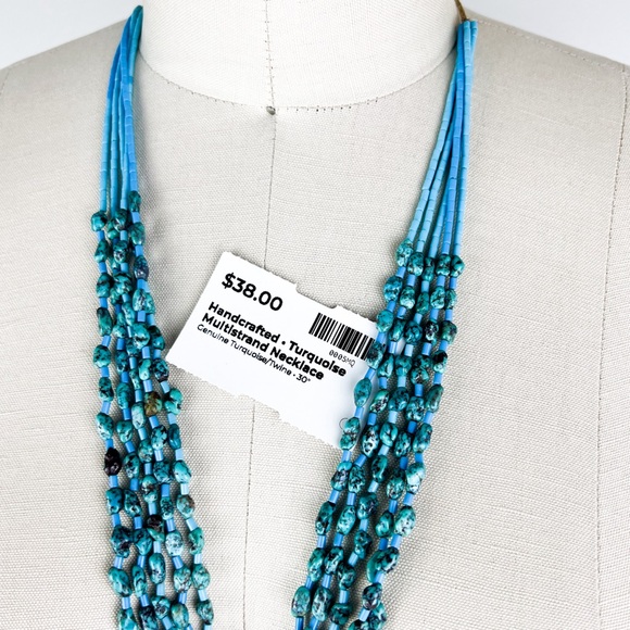 Handcrafted • Turquoise Multi Strand Necklace - Picture 5 of 6
